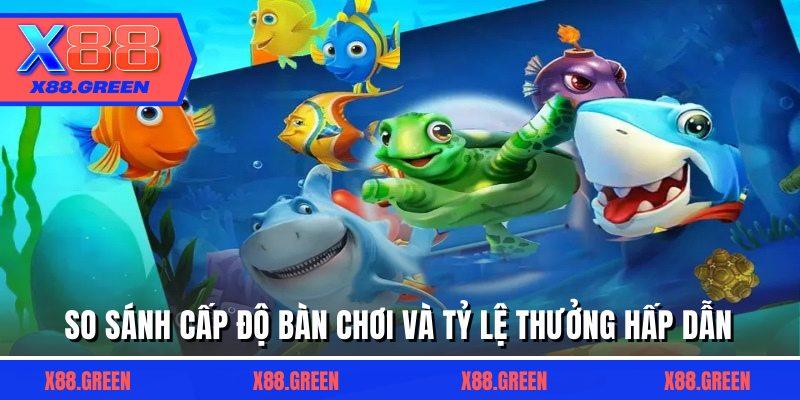 So sánh cấp độ bàn chơi và tỷ lệ thưởng hấp dẫn